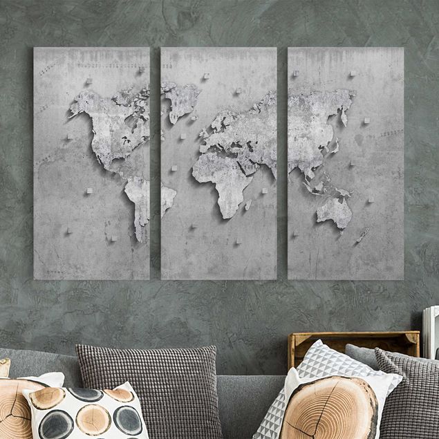 Lienzos efecto piedra Concrete World Map
