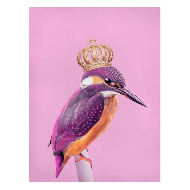 Lienzos animales Pink Kingfisher With Crown