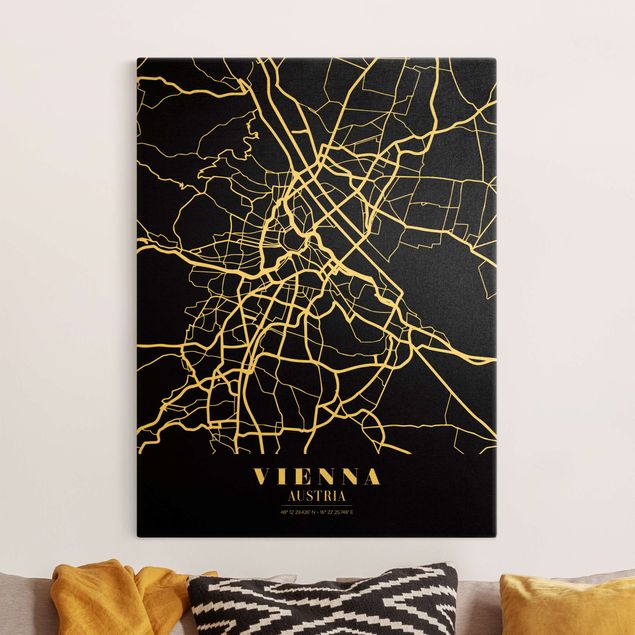 Decoración en la cocina Vienna City Map - Classic Black