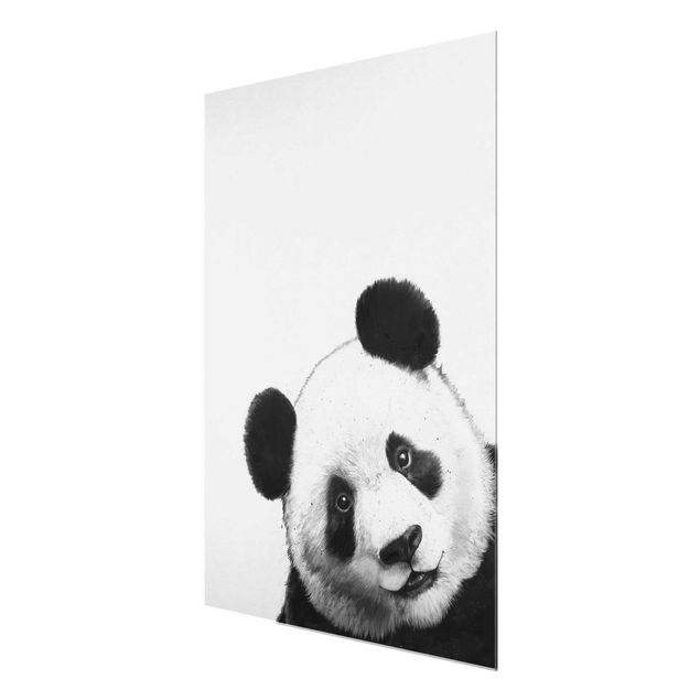 Cuadros de cristal animales Illustration Panda Black And White Drawing