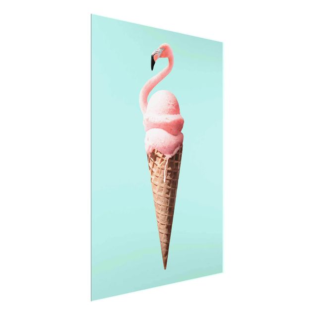 Reproducciónes de cuadros Ice Cream Cone With Flamingo