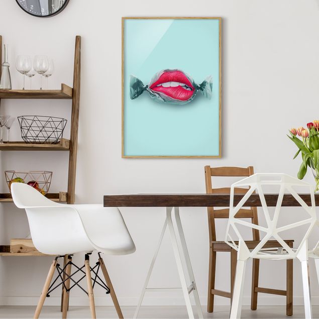 Pósters enmarcados de cuadros famosos Candy With Lips