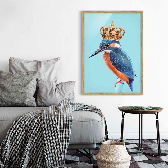 Pósters enmarcados de cuadros famosos Kingfisher With Crown