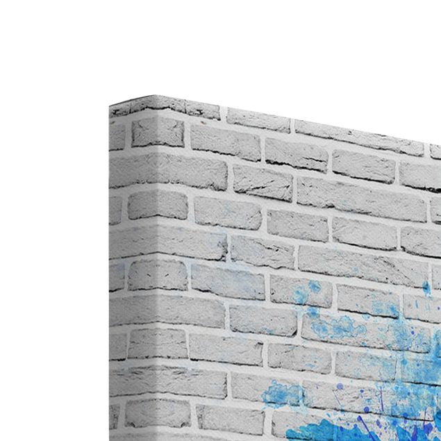 Cuadros decorativos White Brick Wall World Map