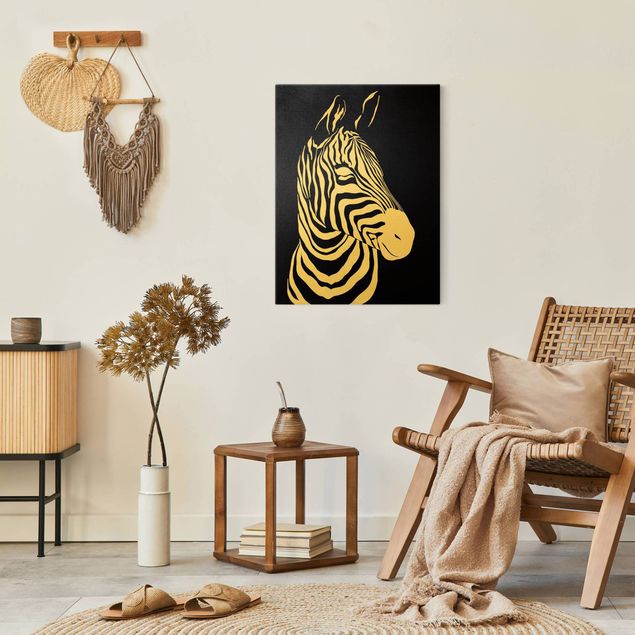 Cuadros decorativos modernos Safari Animals - Portrait Zebra Black