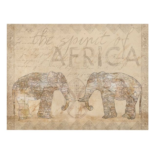 Lienzos de mapamundi Vintage Collage - Spirit Of Africa
