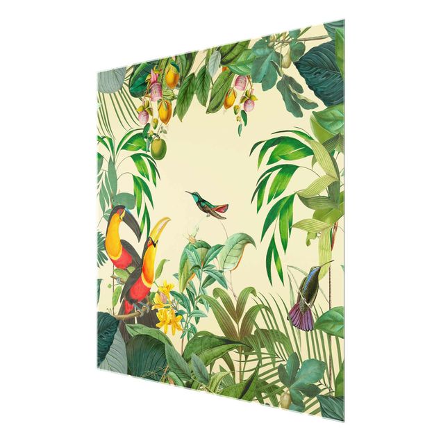 Cuadros multicolor Vintage Collage - Birds In The Jungle