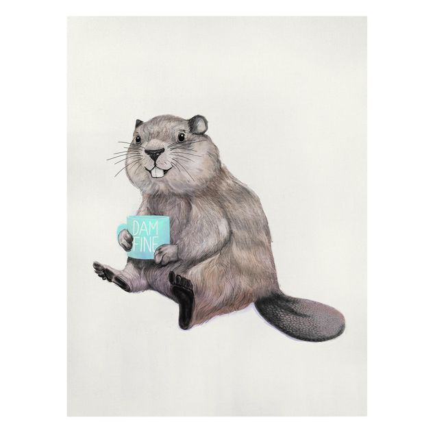 Lienzos de cuadros famosos Illustration Beaver Wit Coffee Mug