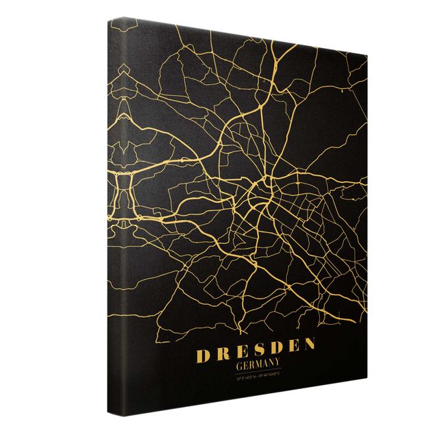 Cuadros Dresden City Map - Classic Black