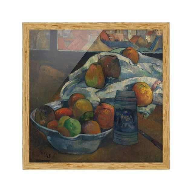 Láminas cuadros famosos Paul Gauguin - Fruit Bowl and Pitcher in front of a Window