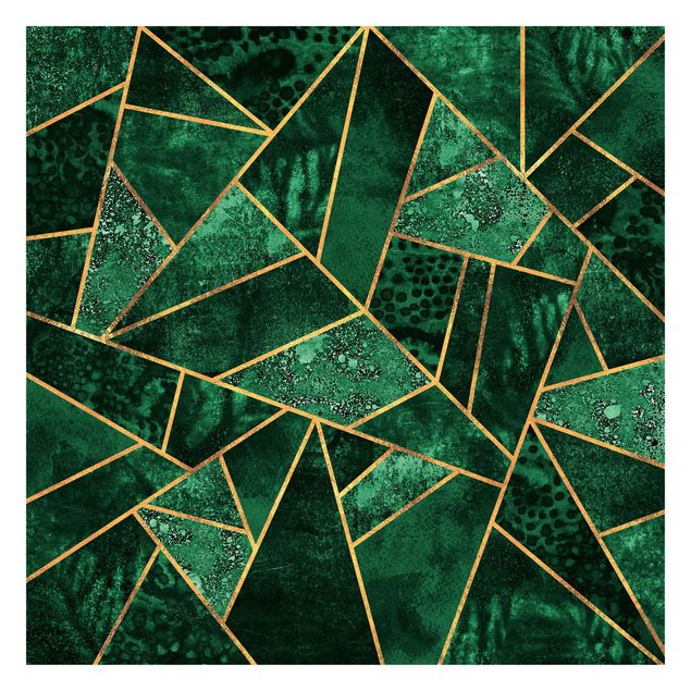 Papel pintado verde Dark Emerald With Gold