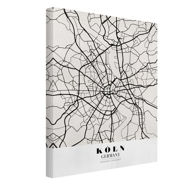 Lienzos de mapamundi Cologne City Map - Classic