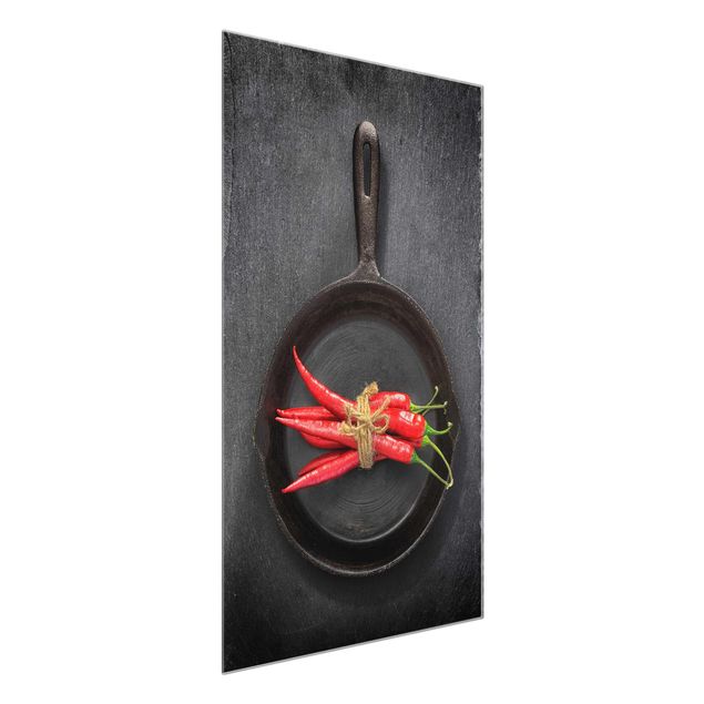 Cuadros decorativos modernos Red Chili Bundles In Pan On Slate