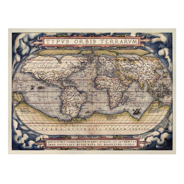 Cuadros decorativos Historic World Map Typus Orbis Terrarum