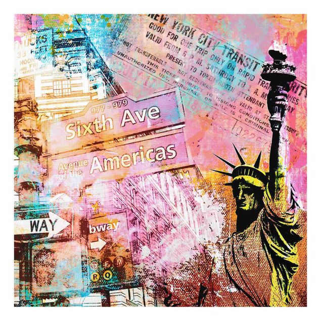 Cuadros ciudades Sixth Avenue New York Collage