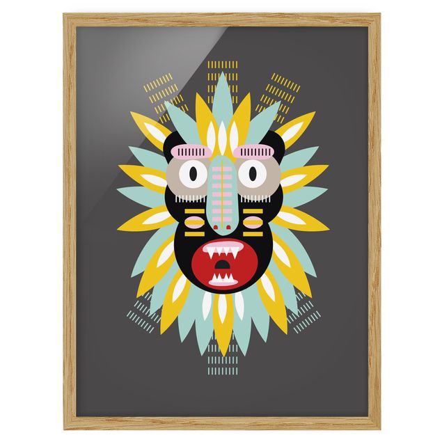 Láminas de cuadros famosos Collage Ethnic Mask - King Kong