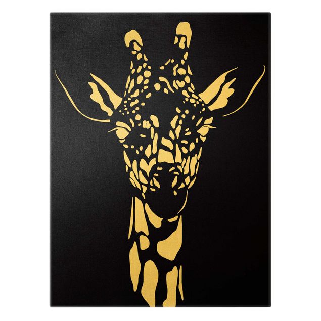 Cuadros decorativos Safari Animals - Portrait Giraffe Black