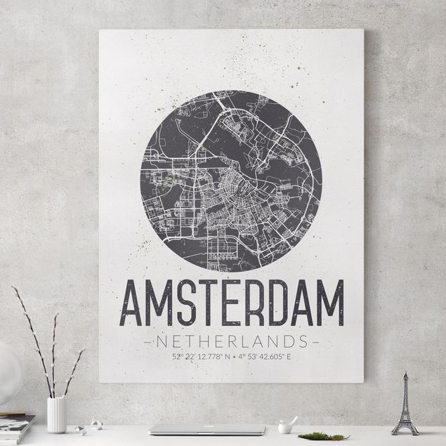 Decoración cocina Amsterdam City Map - Retro