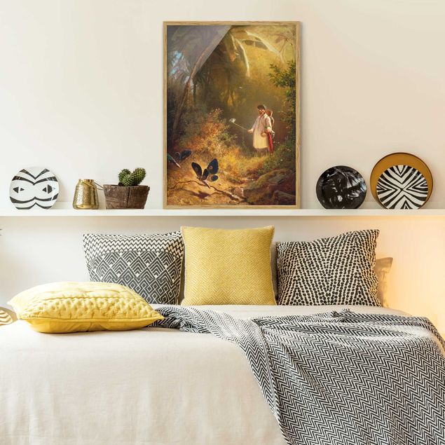 Pósters enmarcados de cuadros famosos Carl Spitzweg - The Butterfly Hunter