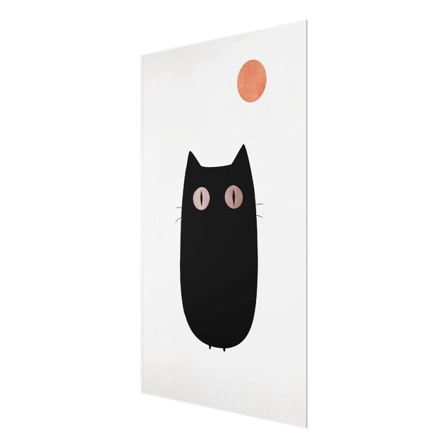 Cuadros a blanco y negro Black Cat Illustration