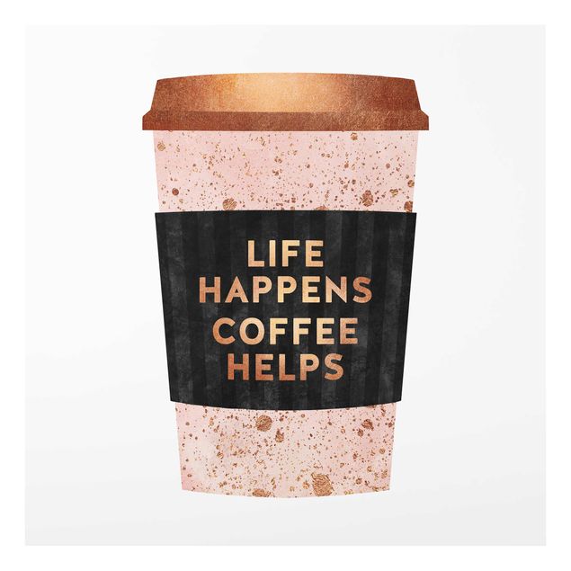 Cuadros famosos Life Happens Coffee Helps Gold