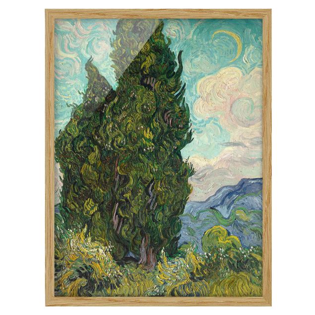 Cuadros puntillismo Vincent van Gogh - Cypresses