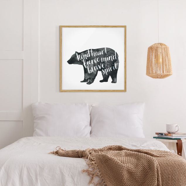 Pósters enmarcados con frases Animals With Wisdom - Bear
