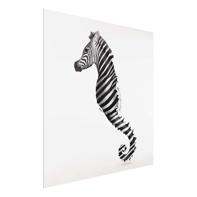 Cuadro con caballos Seahorse With Zebra Stripes