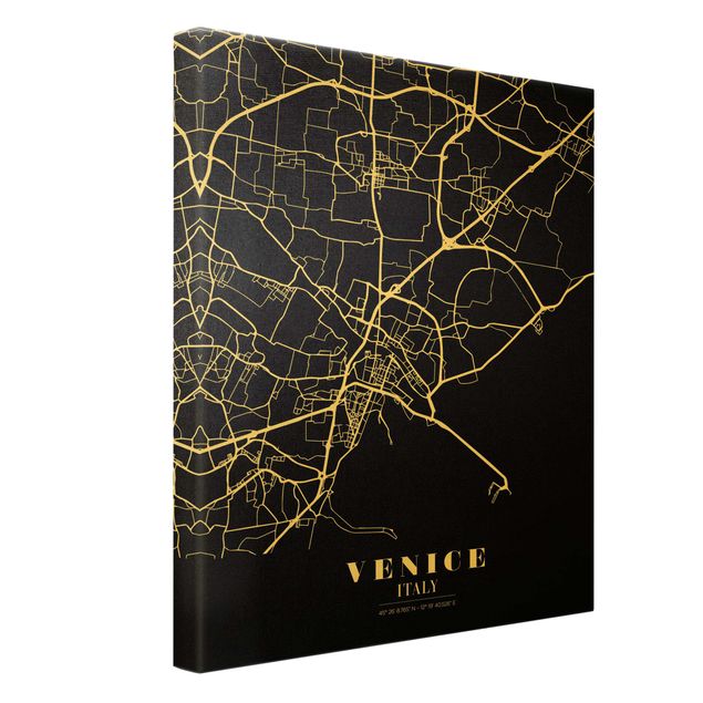 Lienzos Venice City Map - Classic Black