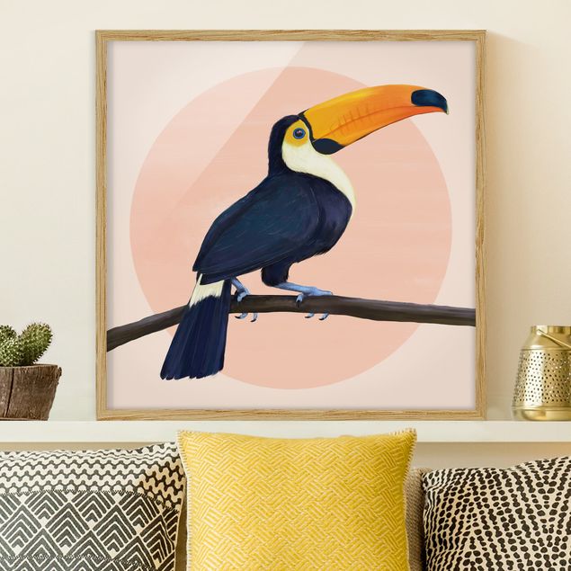 Decoración de cocinas Illustration Bird Toucan Painting Pastel