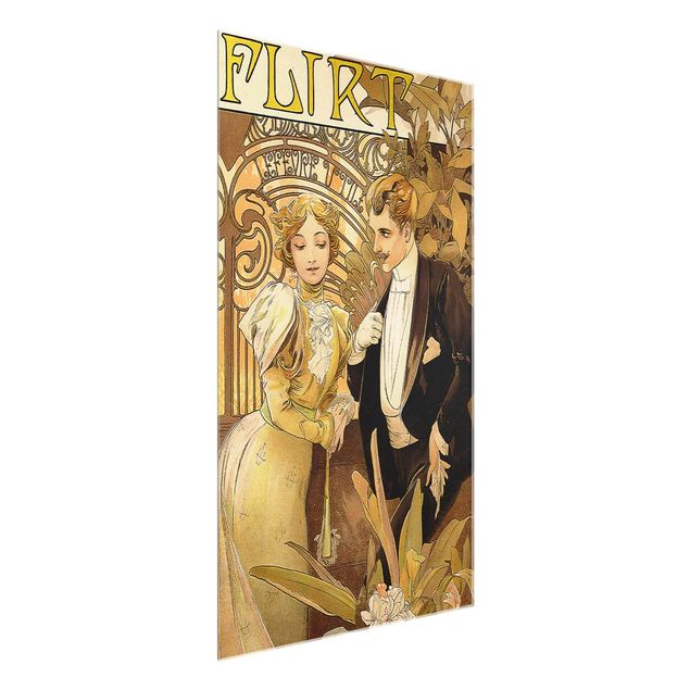 Cuadros famosos Alfons Mucha - Advertising Poster For Flirt Biscuits