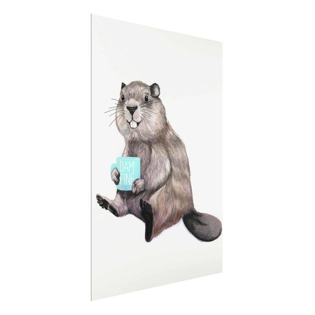Cuadros de cristal animales Illustration Beaver Wit Coffee Mug