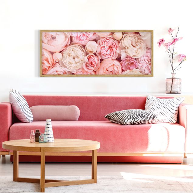 Pósters enmarcados flores Roses Rosé Coral Shabby