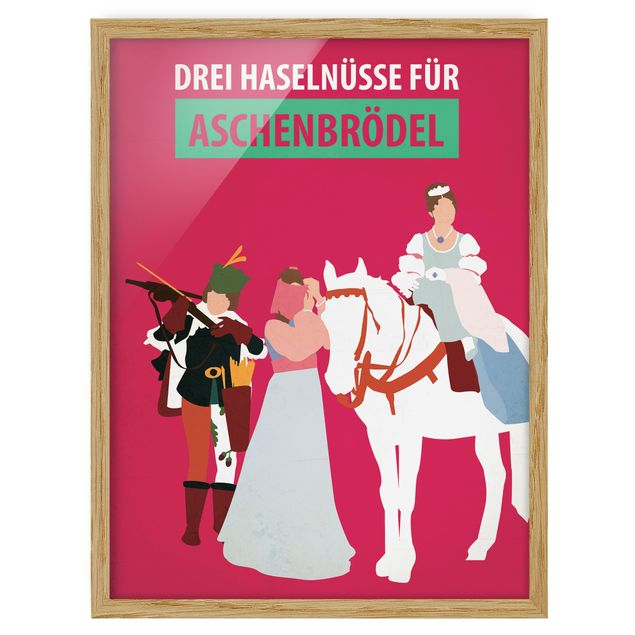 Pósters enmarcados vintage Film Poster Three Wishes For Aschebrödel