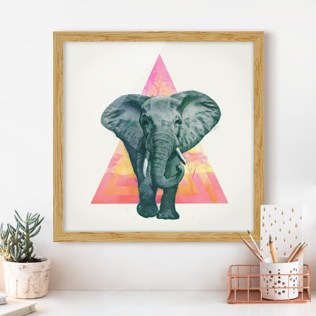 Decoración en la cocina Illustration Elephant Front Triangle Painting
