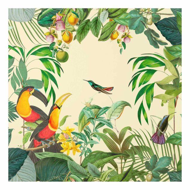Cuadros de flores Vintage Collage - Birds In The Jungle