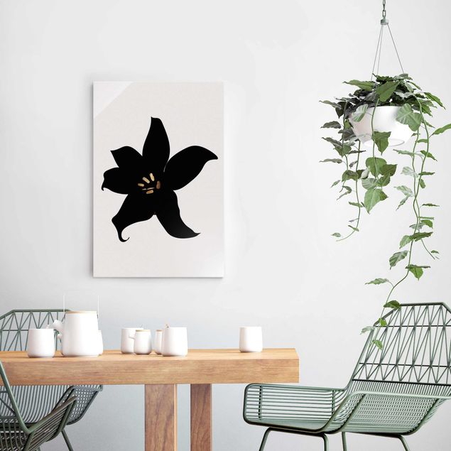 Cuadros de orquideas blancas Graphical Plant World - Orchid Black And Gold