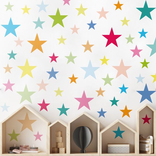 Decoración habitacion bebé 92 Colorful Stars Set