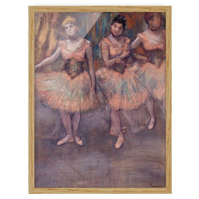Pósters enmarcados de cuadros famosos Edgar Degas - Three Dancers before Exercise