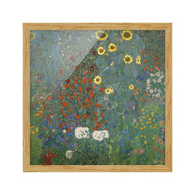 Pósters enmarcados de cuadros famosos Gustav Klimt - Garden Sunflowers