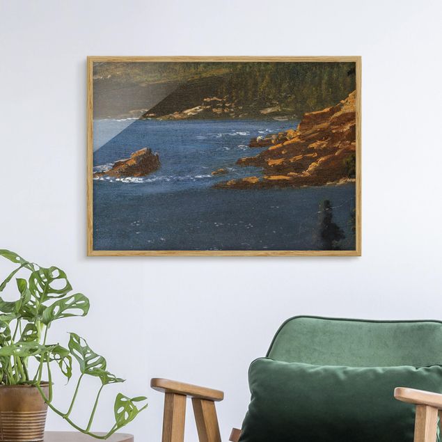 Pósters enmarcados de cuadros famosos Albert Bierstadt - California Coast