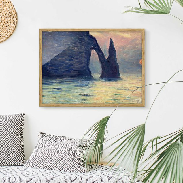 Cuadros impresionistas Claude Monet - The Cliff, Étretat, Sunset