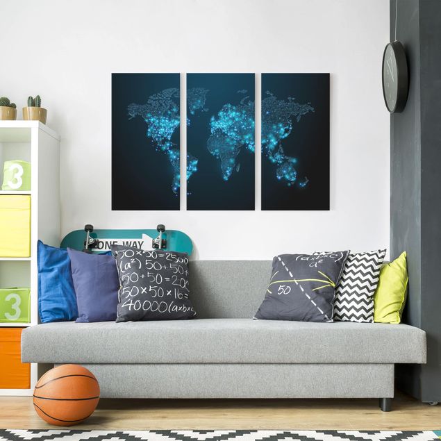 Cuadros ciudades Connected World World Map