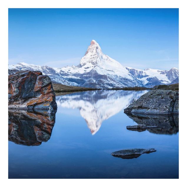 Cuadro con paisajes Stellisee Lake In Front Of The Matterhorn