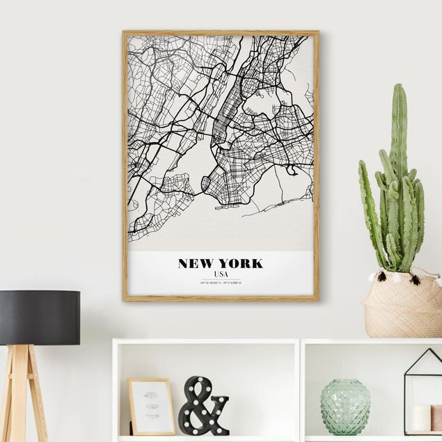 Cuadro New York New York City Map - Classic