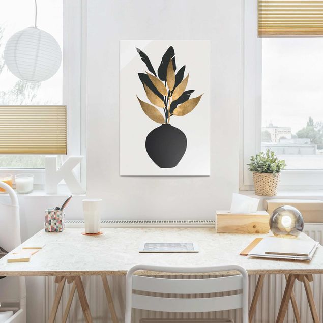 Cuadros peces Graphical Plant World - Gold And Black