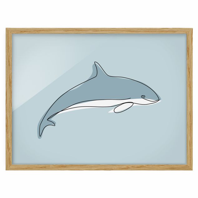 Cuadros decorativos modernos Dolphin Line Art