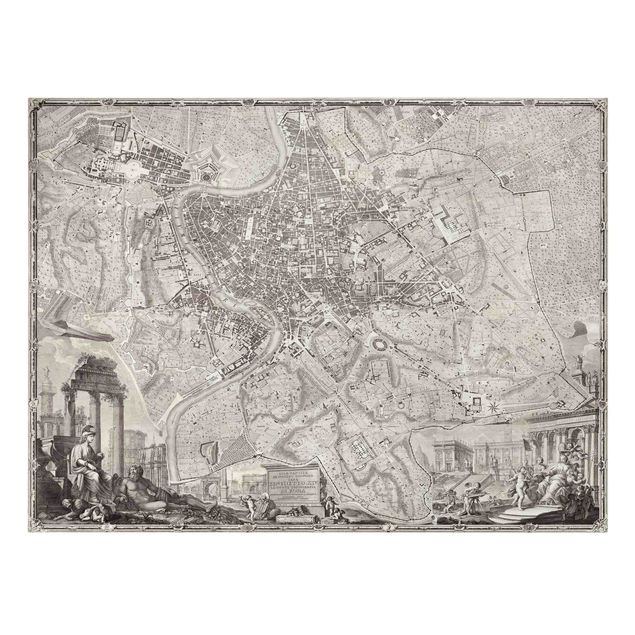 Cuadros de ciudades Vintage Map Rome