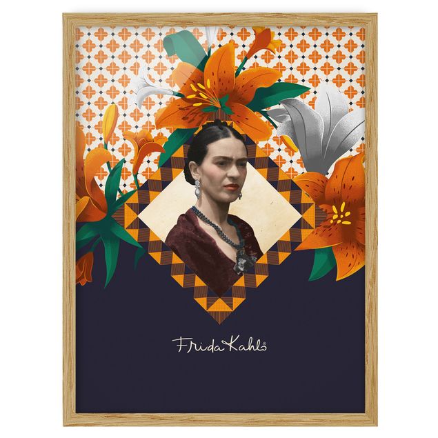 Pósters enmarcados flores Frida Kahlo - Lilies