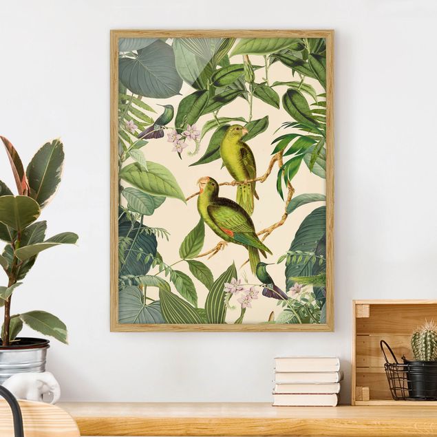 Decoración en la cocina Vintage Collage - Parrots In The Jungle